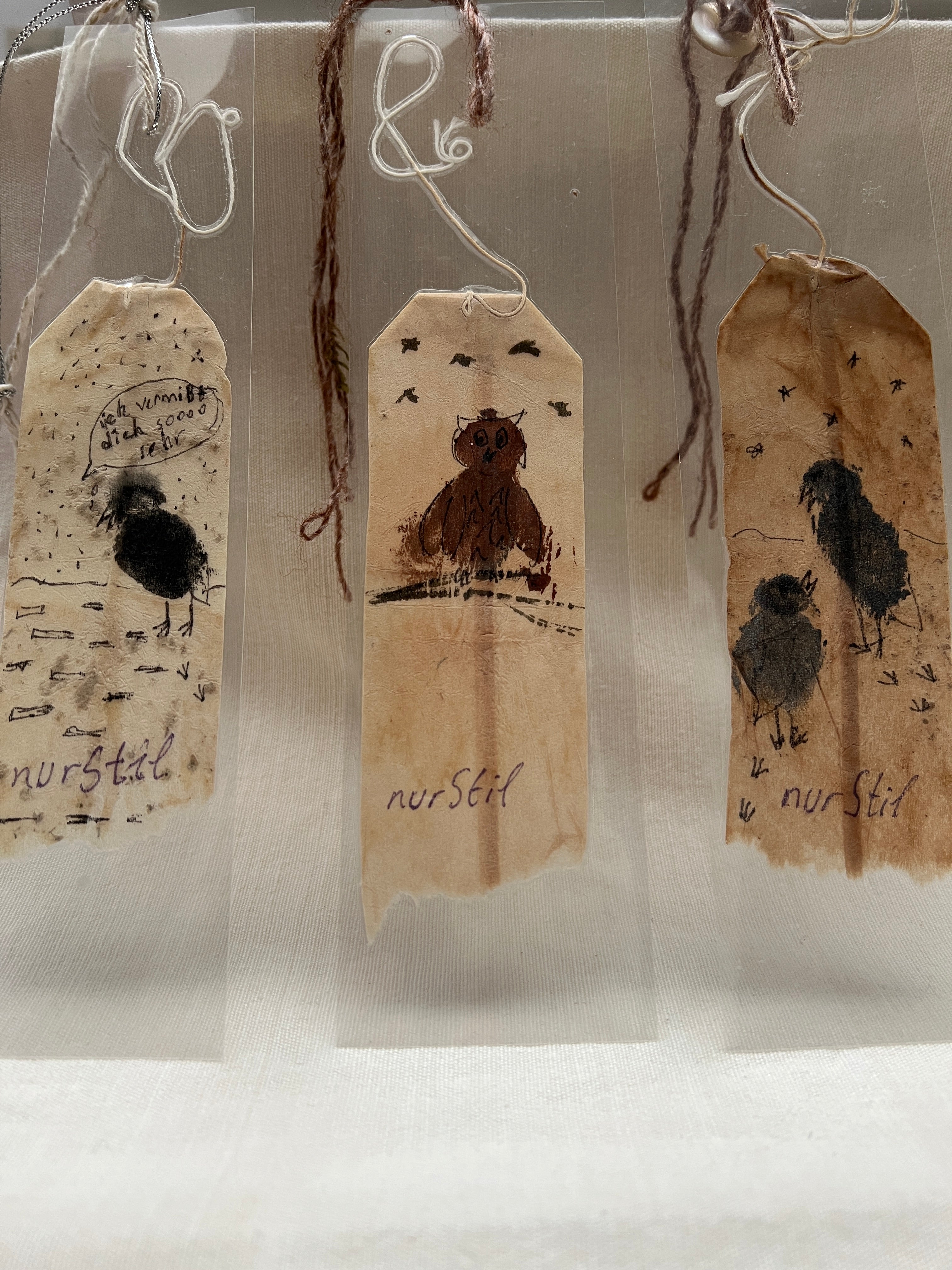 Handmade Tea Bag Art – Unique Ink Drawing on Used Tea Bag