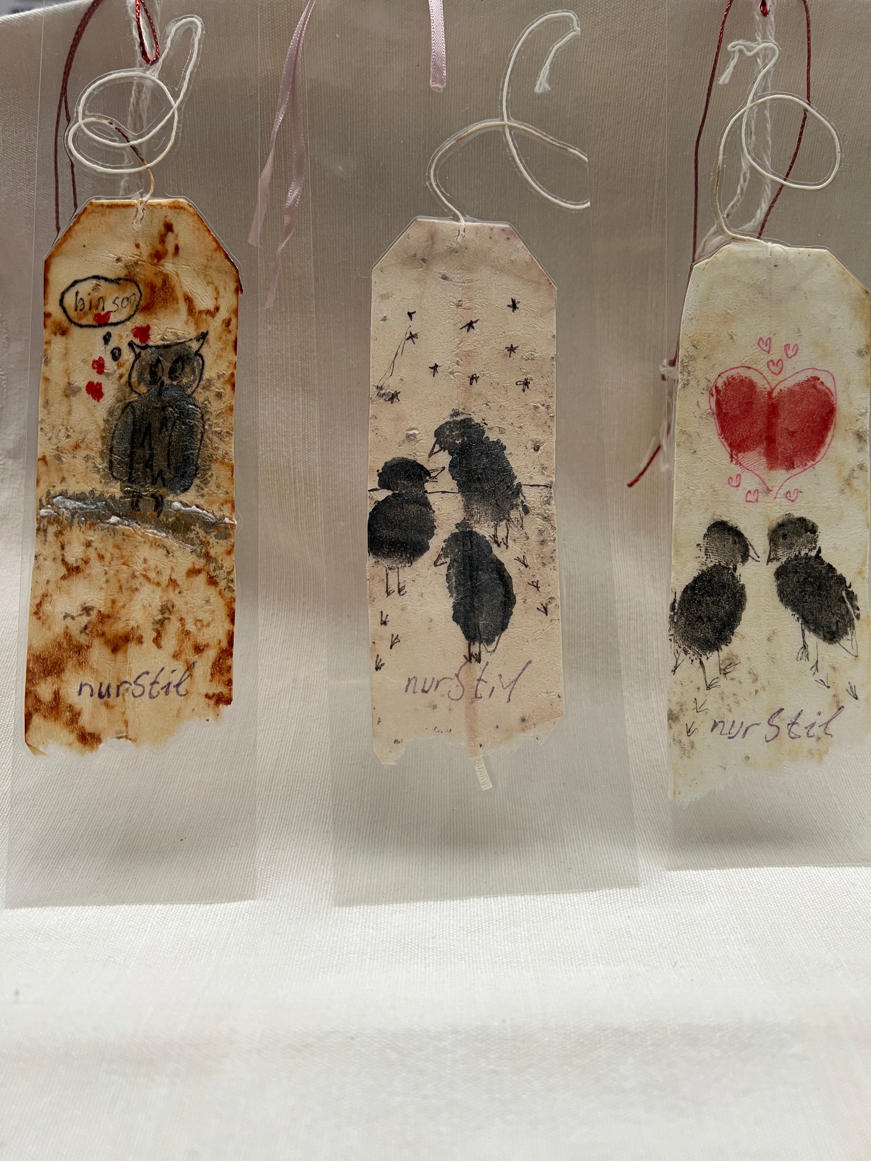 Handmade Tea Bag Art – Unique Ink Drawing on Used Tea Bag
