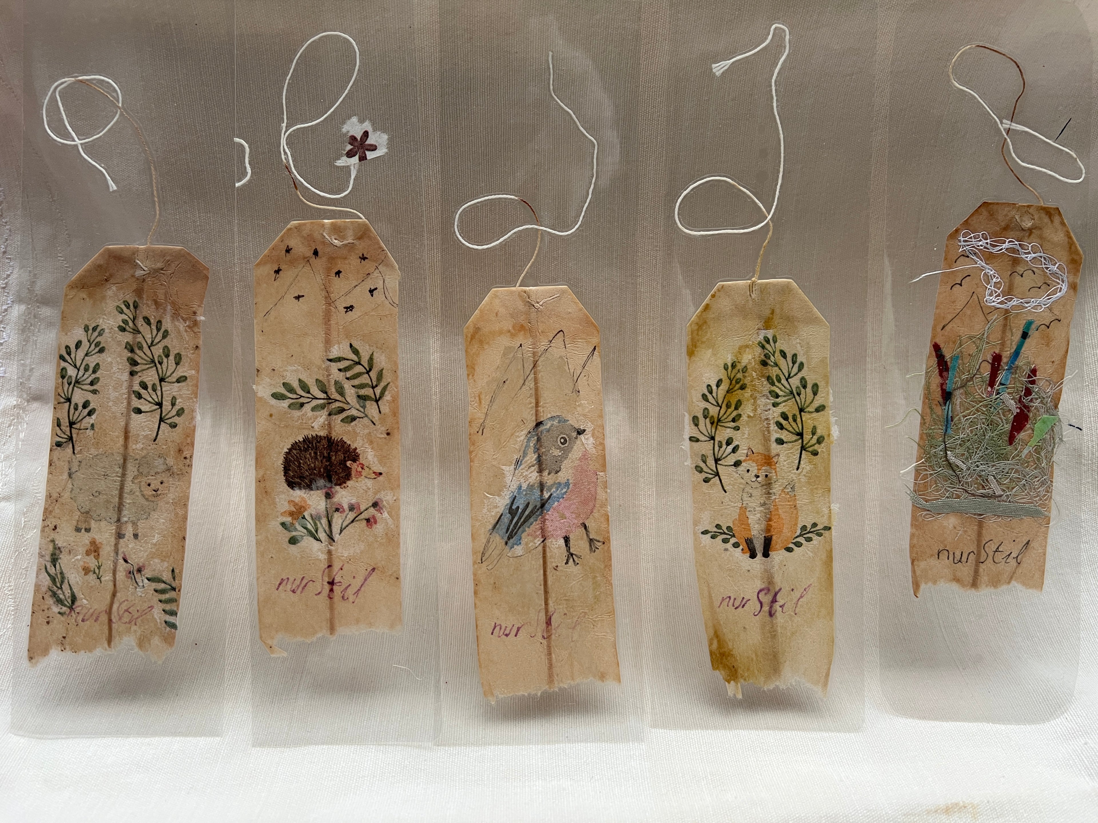 Handmade Tea Bag Art – Unique Ink Drawing on Used Tea Bag