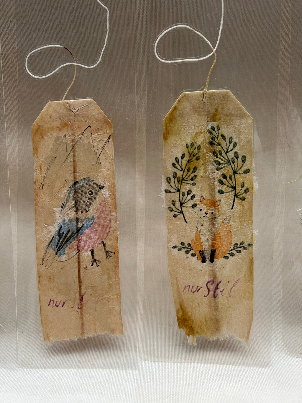 Handmade Tea Bag Art – Unique Ink Drawing on Used Tea Bag