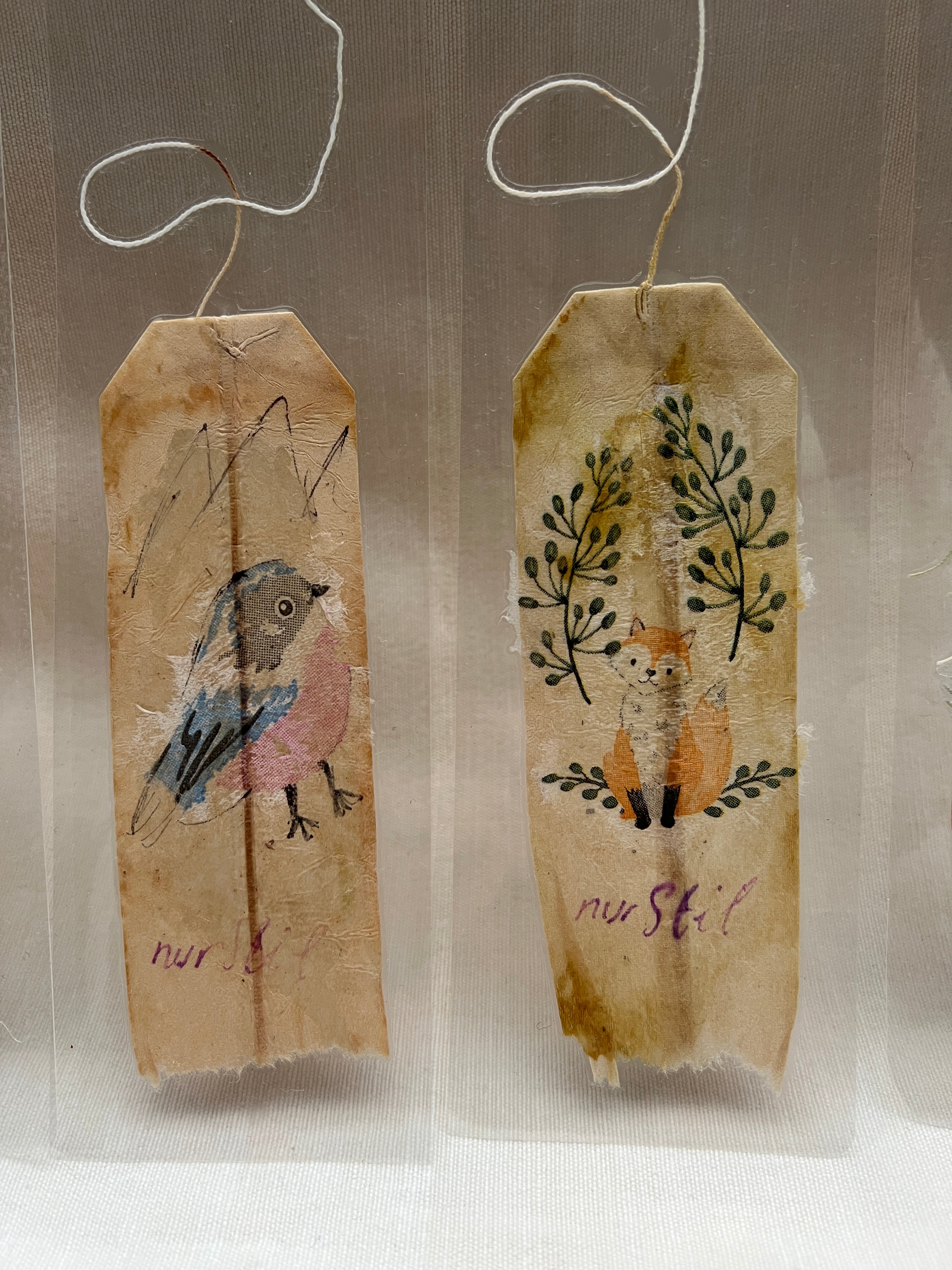Handmade Tea Bag Art – Unique Ink Drawing on Used Tea Bag